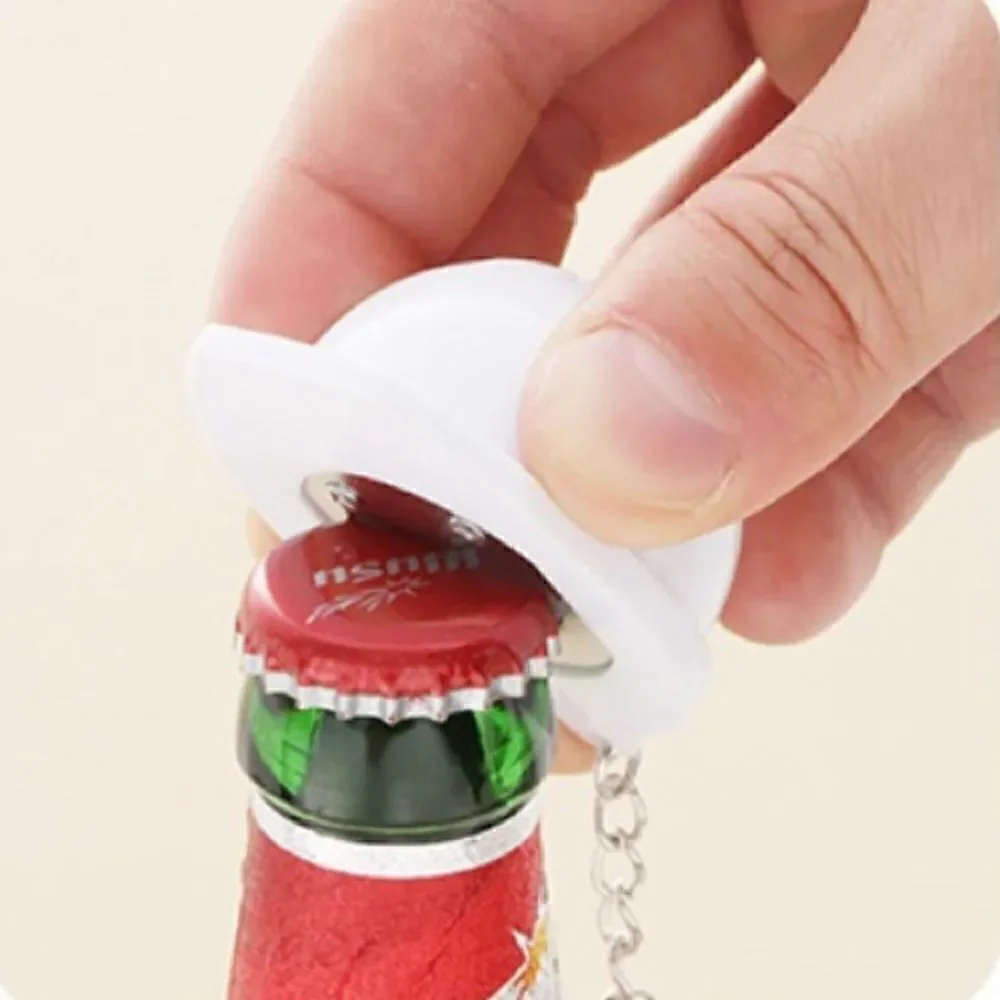 Hard Hat Keychain Bottle Opener-White